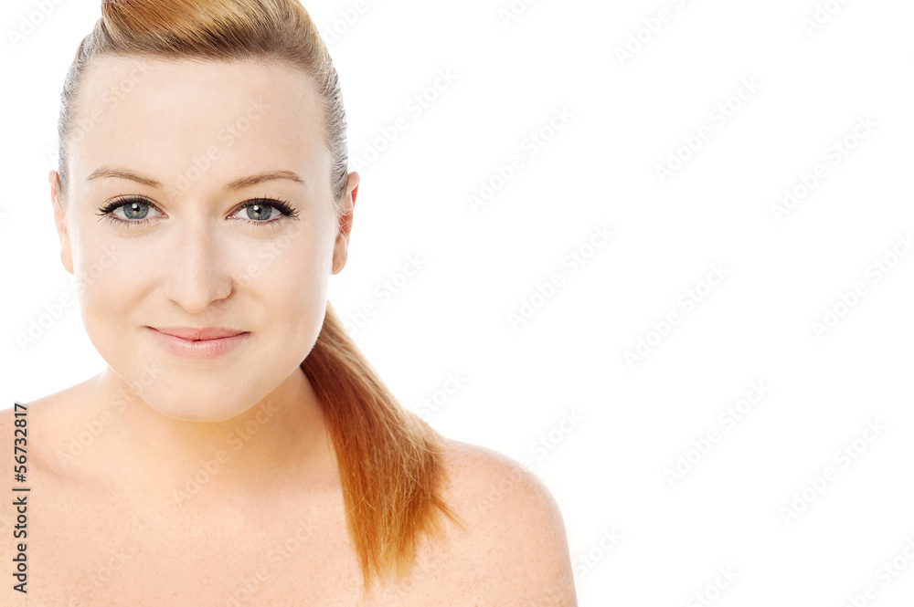 Naklejka premium Caucasian model isolated over white