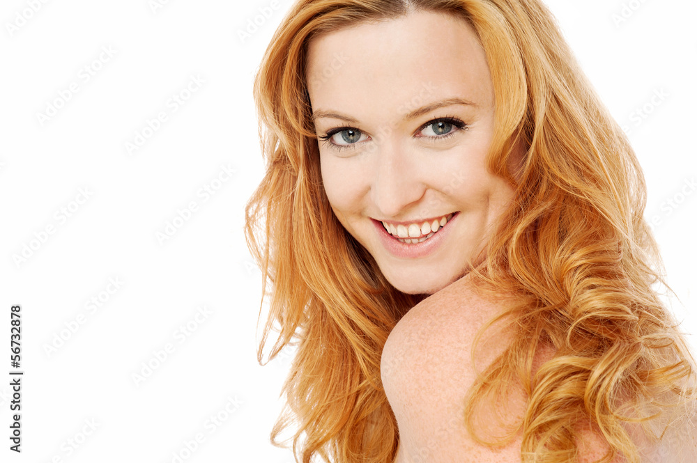 Woman with shiny golden hair Woman with shiny golden hair