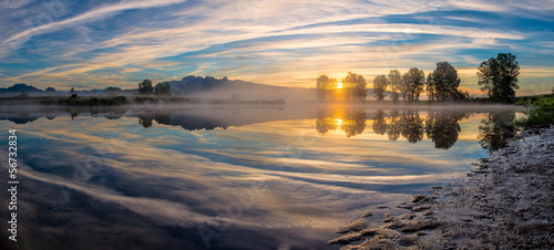 Panorama of River Reflection