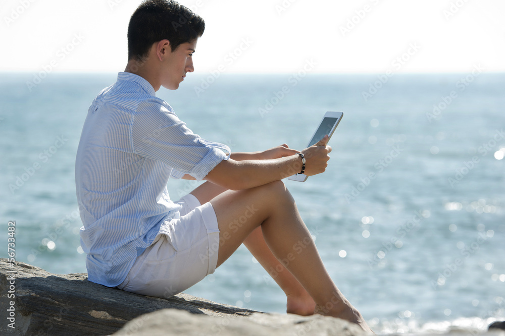Young man using Digital Tablet