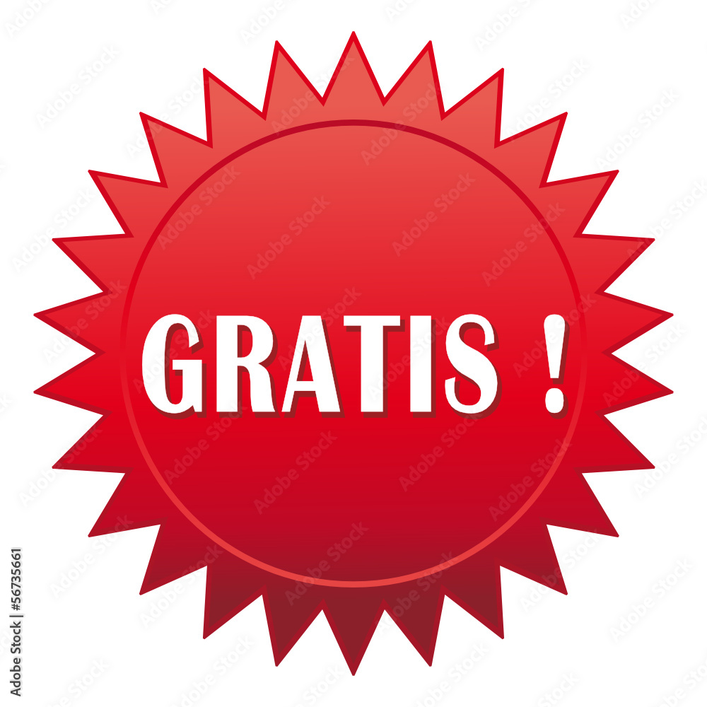 Gratis ! Red offer sticker. Gratis ! Red offer sticker.