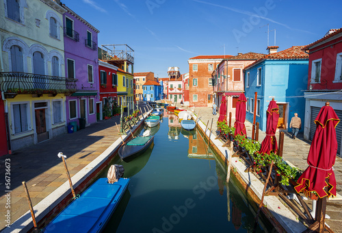 multicolored houses in Burano island. Venice. Italy. © phant