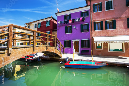 multicolored houses of Burano island. Venice. Italy.