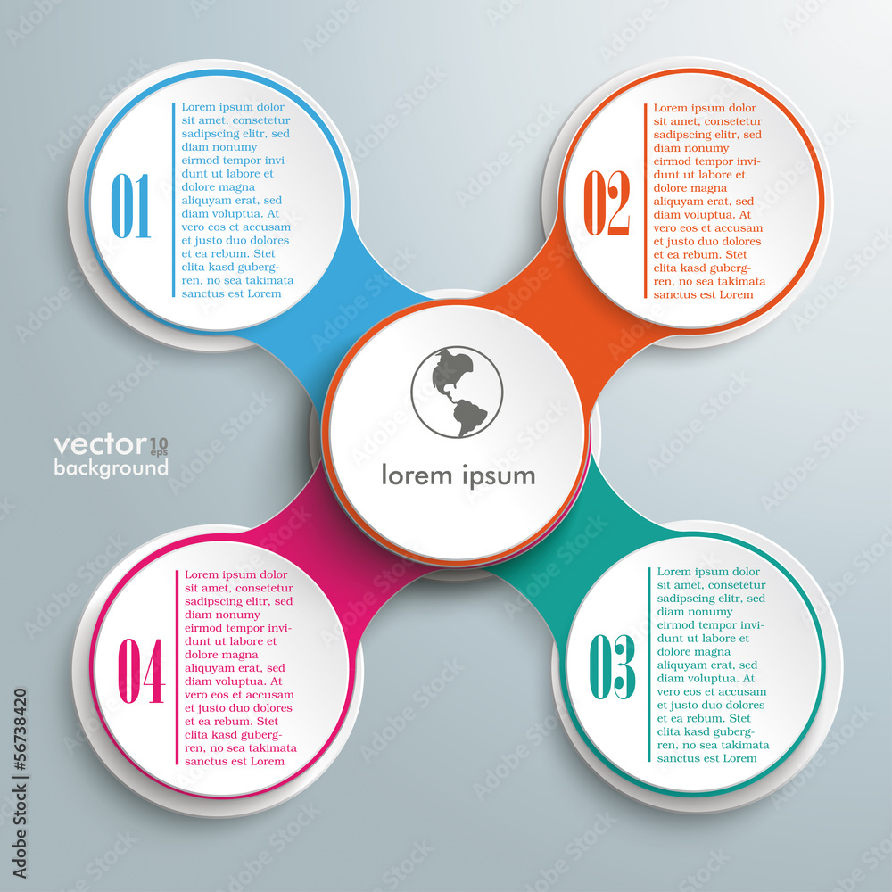 Circle Chain Colored Cross Infographic Circle Chain Colored Cross Infographic
