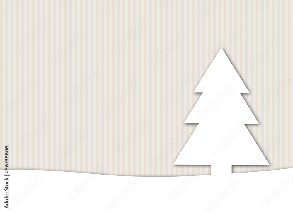 Obraz premium Schlichte Weihnachtskarte mit Tannenbaum und Platz für Text