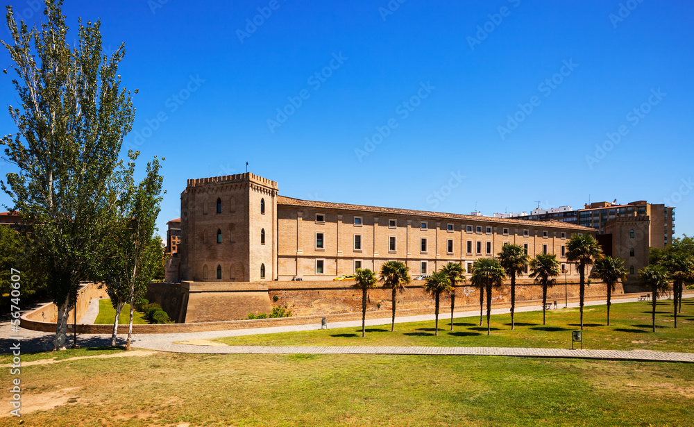 Aljaferia Palace at Zaragoza in summer