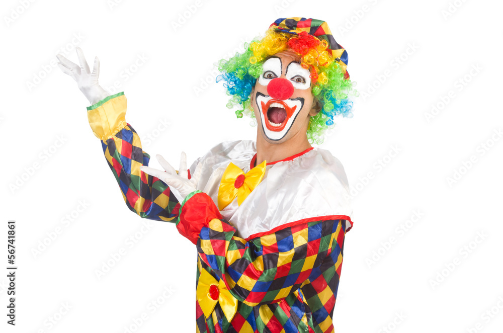 Funny clown isolated on white Funny clown isolated on white