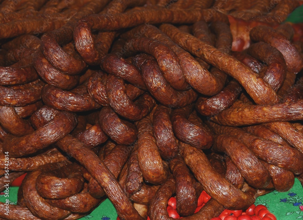 Fototapeta premium pork smoked sausages