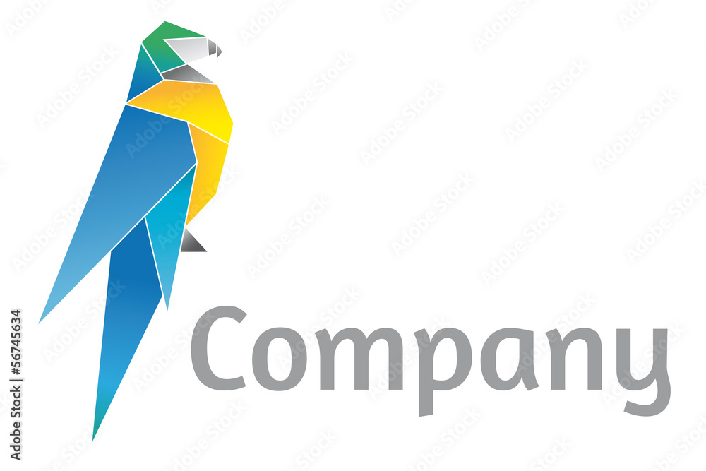 Origami Parrot Logo Template