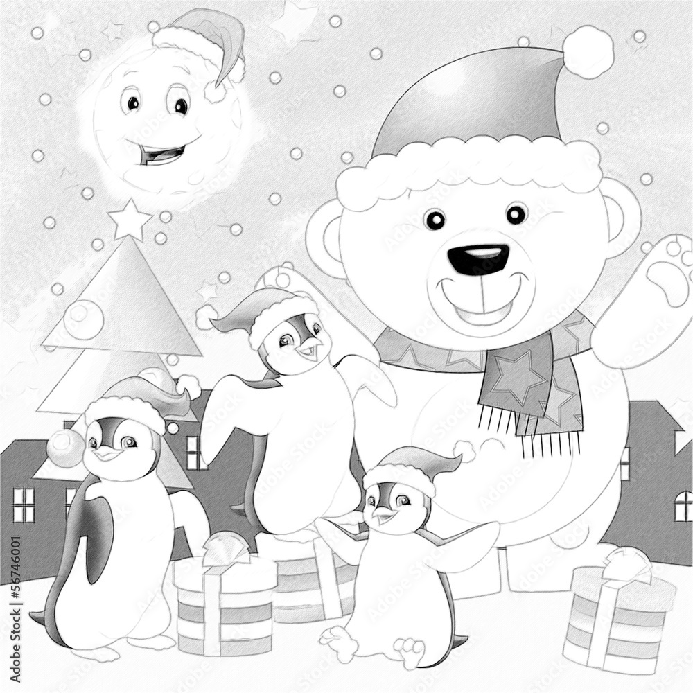 The coloring christmas page The coloring christmas page
