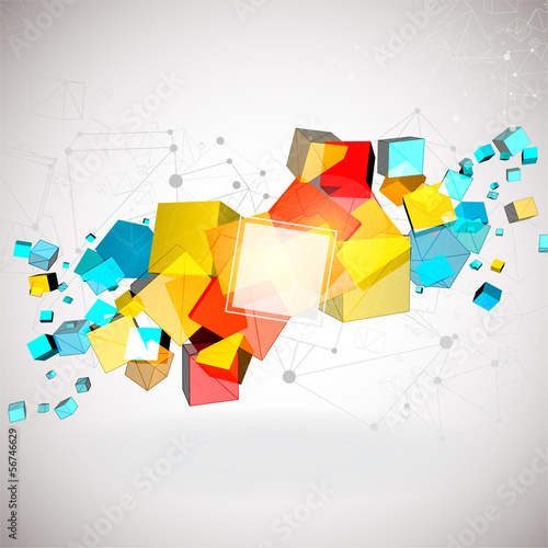 Colorful Cubes Background