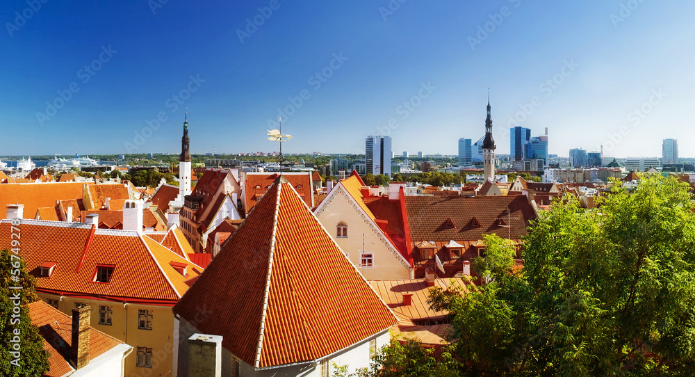 panoramic view to old Tallinn