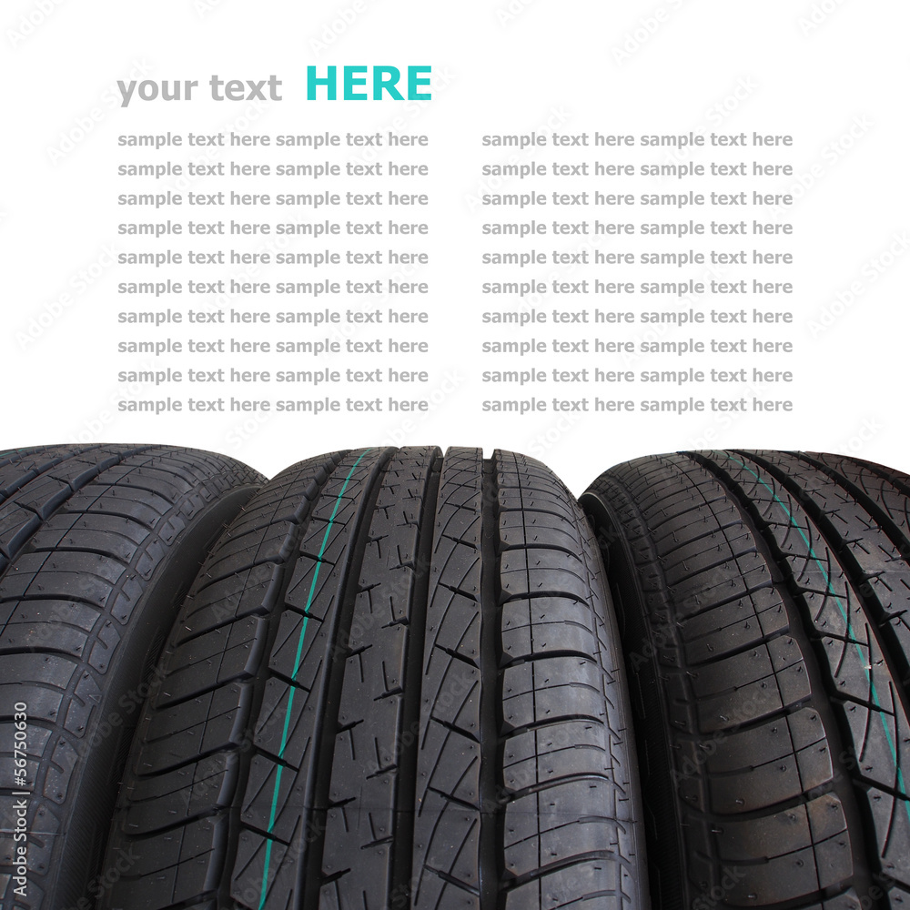 Tire stack selective focus isolated on white background Tire stack selective focus isolated on white background