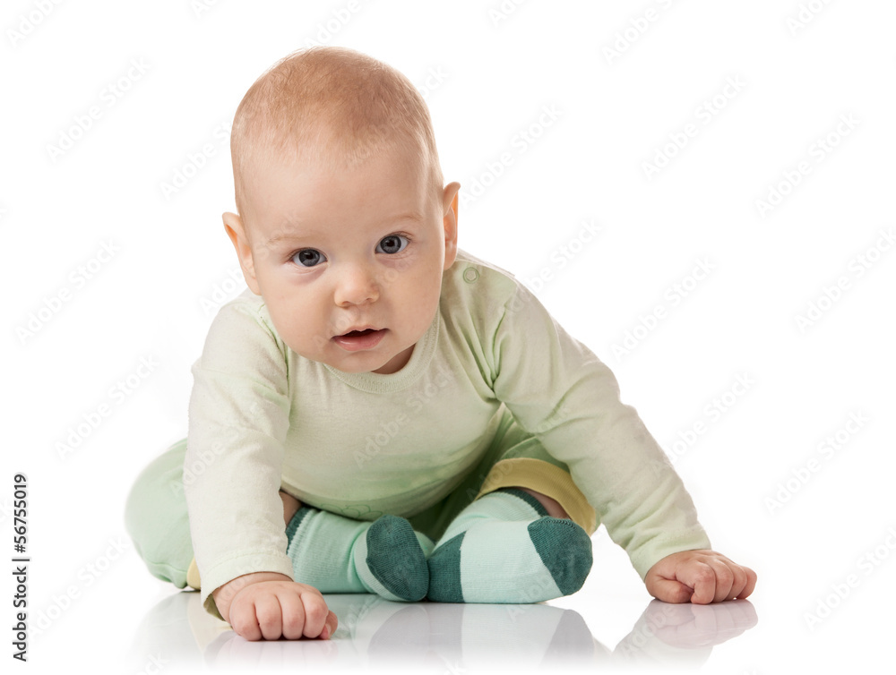 Cute baby boy over white background Cute baby boy over white background