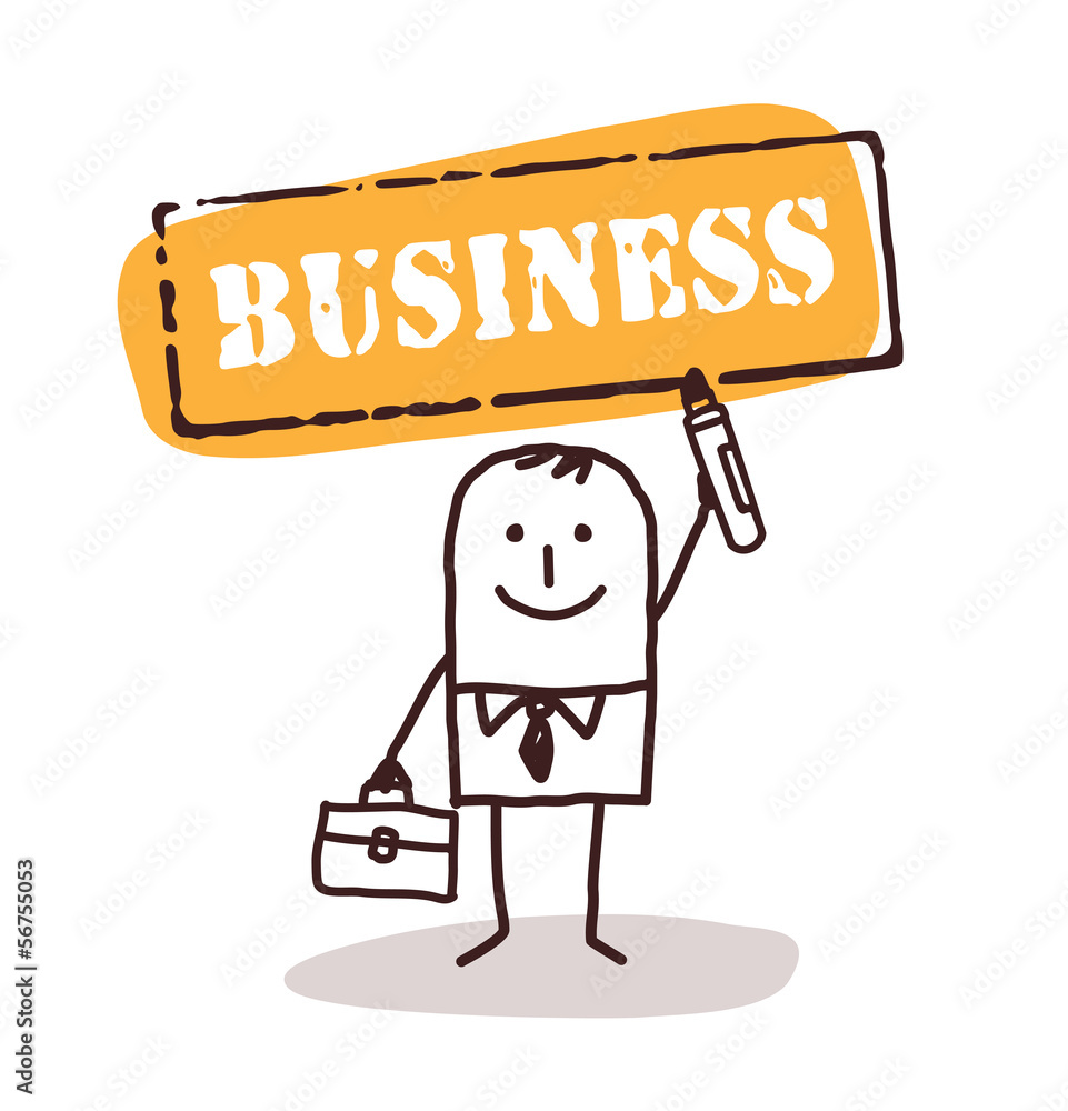 businessman with business sign businessman with business sign