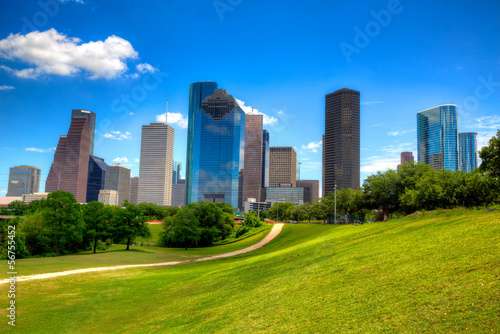 Houston Texas Skyline modern skyscapers and  blue sky © lunamarina