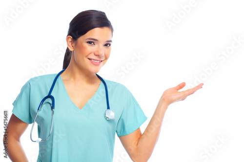 Smiling medical doctor woman.
