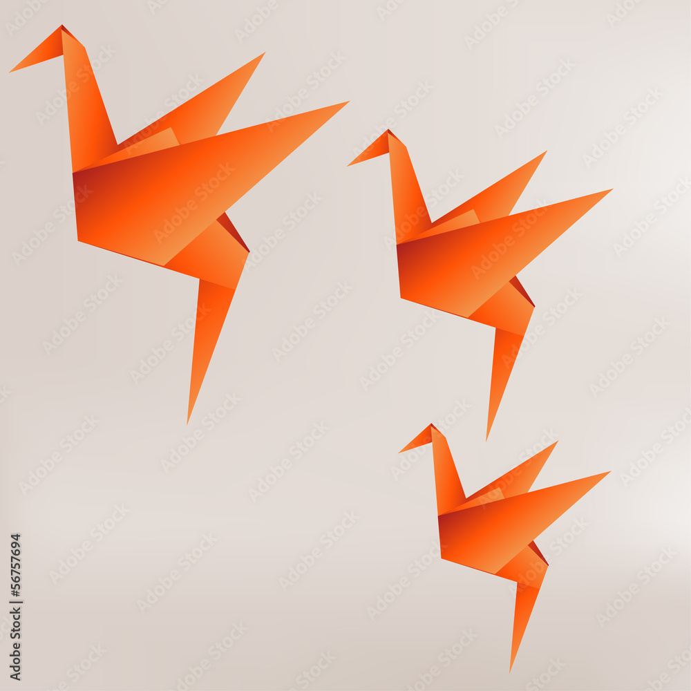 Fototapeta premium Origami paper bird on abstract background