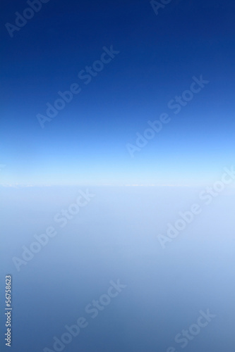 Blue horizon, aerial shot