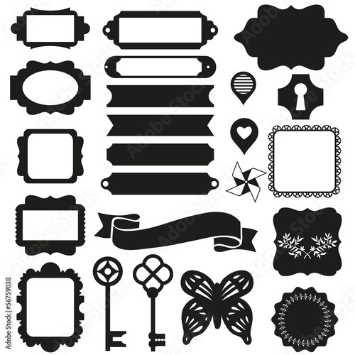Vector silhouette scrapbook elements
