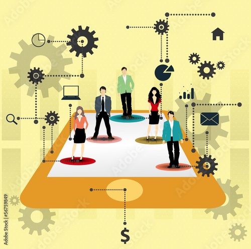 Business people team evaluation vector