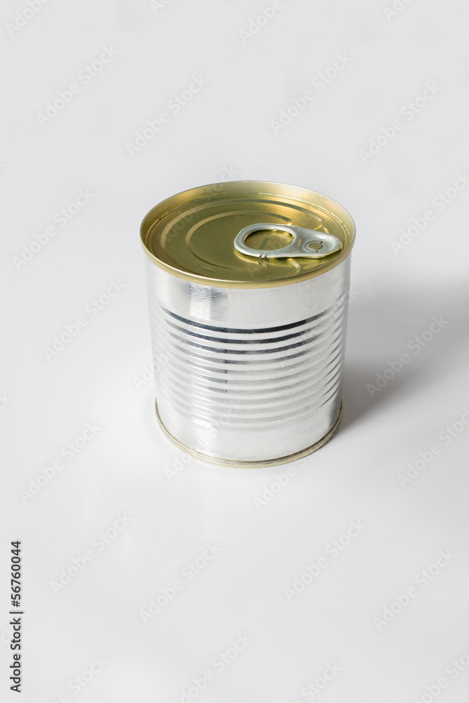 A mysterious can, with no label, isolated on a white background. A mysterious can, with no label, isolated on a white background.
