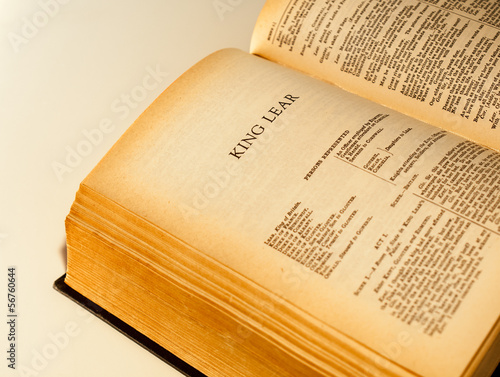 open page of the complete works of shakespeare