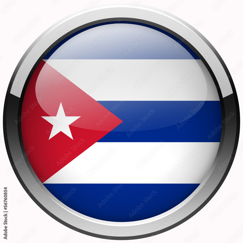 cuba flag realistic gel metal button on white cuba flag realistic gel metal button on white