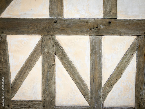 detail of half timber frame wall