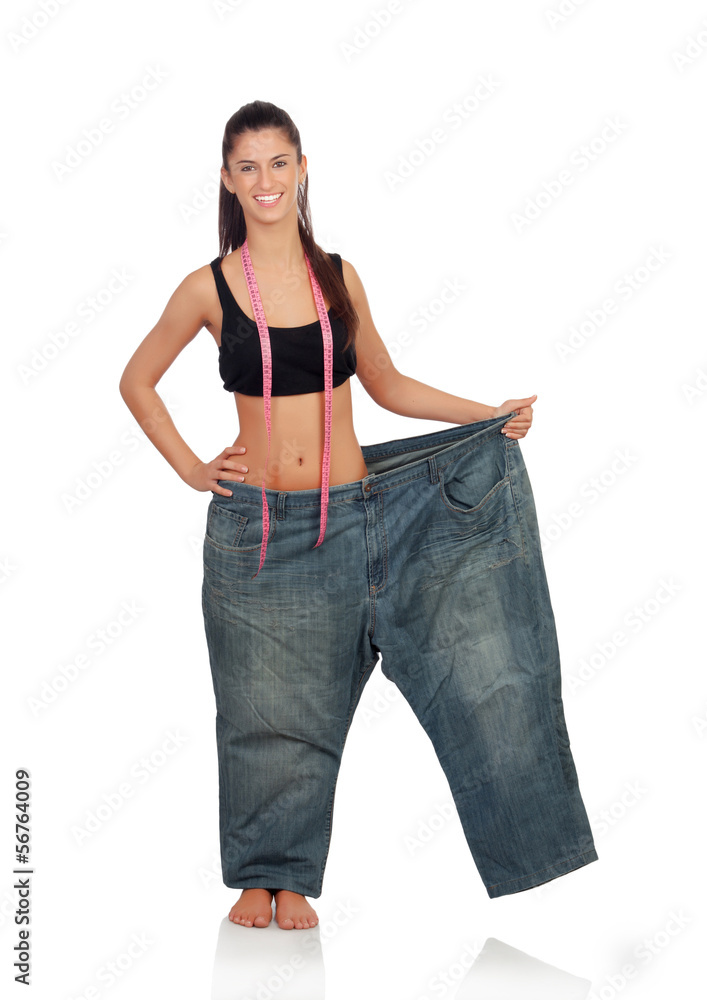 Slim pretty girl with a big trousers Slim pretty girl with a big trousers