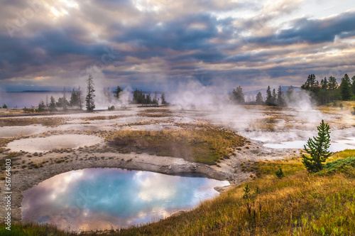 Sunrise in West Thumb Geyser Basin - Yellowstone