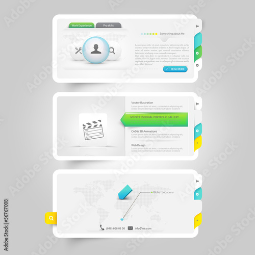 Website template elements:Personal VCard template