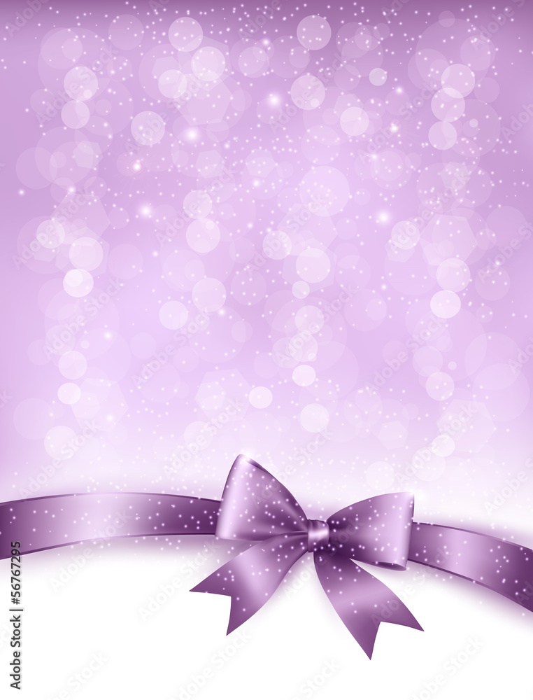 Elegant holiday background with gift bow and ribbon. Vector Elegant holiday background with gift bow and ribbon. Vector
