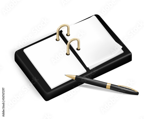 A pencil and a notebook. Vector