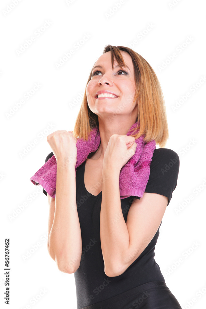Portrait of successful winner Beautiful young happy woman isolat Portrait of successful winner Beautiful young happy woman isolat