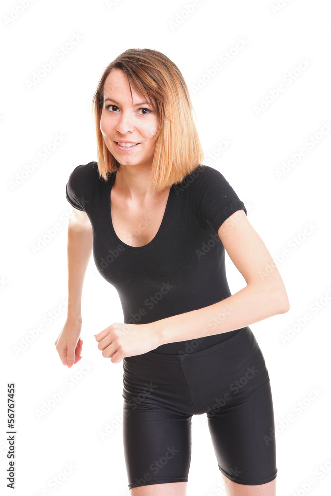 woman running isolated on white woman running isolated on white