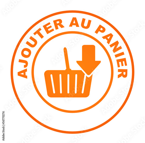 ajouter au panier sur bouton web rond orange