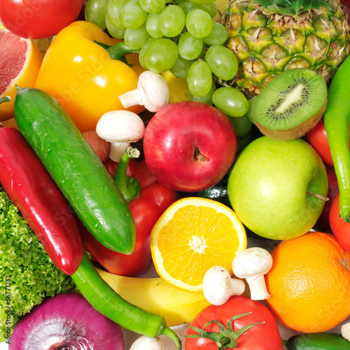 fruits and vegetables background © Serghei V