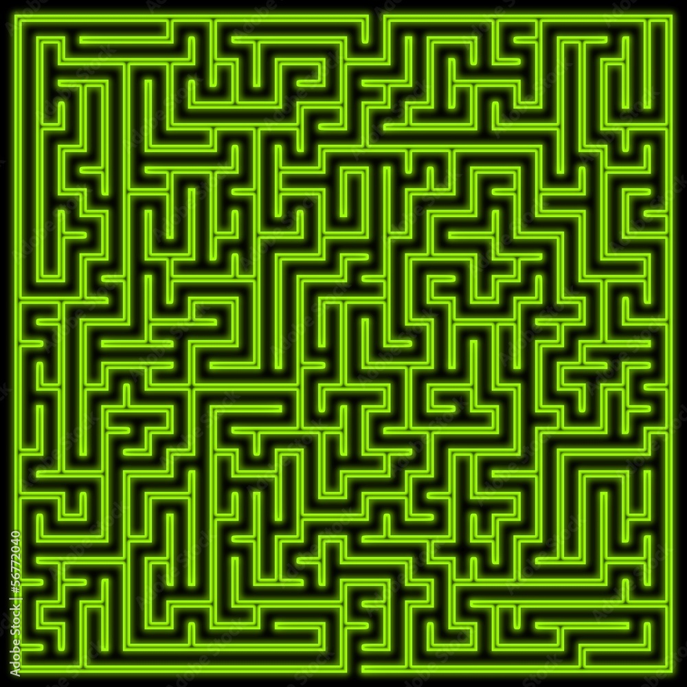 Glowing green maze Glowing green maze