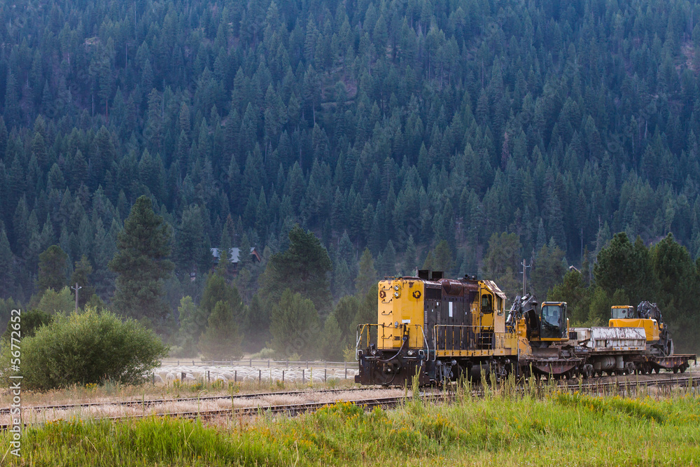 Naklejka premium Trail moving through the country