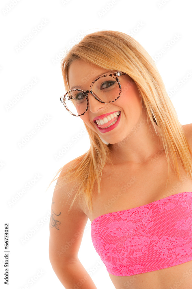 ragazza bionda con sorriso ragazza bionda con sorriso