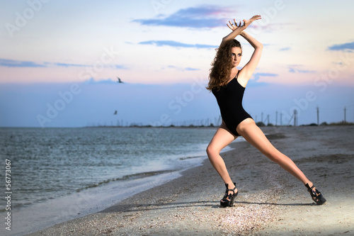 Beautiful leggy brunette