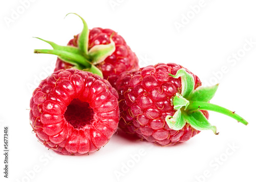 Delicious raspberry isolated on white background