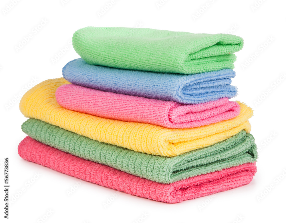 Colorful towels isolated on a white background Colorful towels isolated on a white background