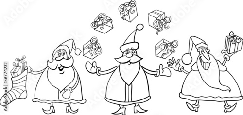 Wallpaper Mural santa claus group coloring page Torontodigital.ca