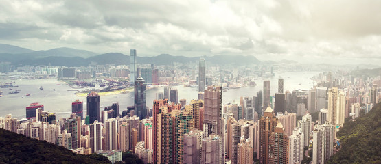 Papier peint photo Hong Kong Île de Hong Kong vue du ciel  © lapas77