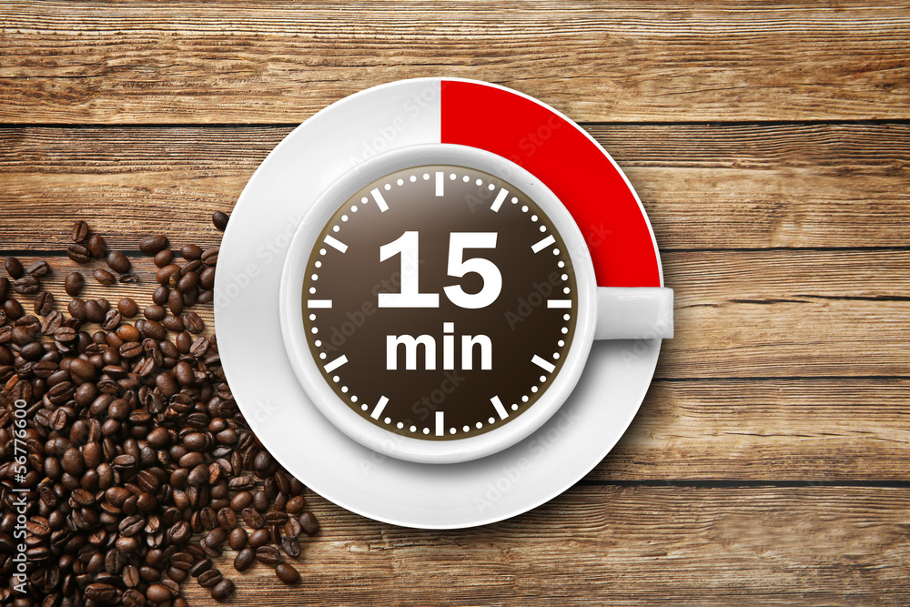 15 min Kaffeepause Stock 사진 Adobe Stock