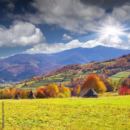 Colorful autumn landscape in the mountains