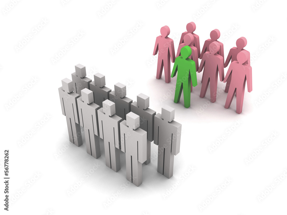 Team with leader versus team without leader, crowd. Team with leader versus team without leader, crowd.