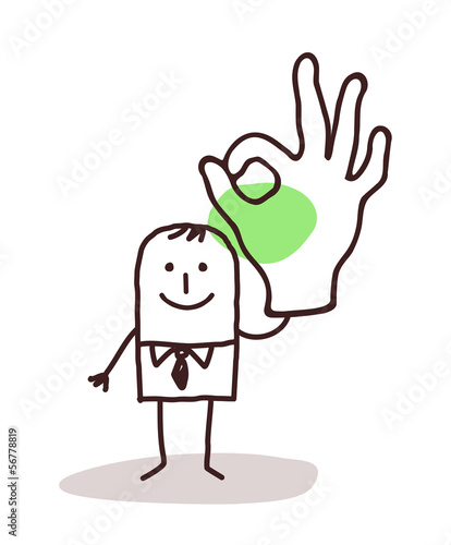 Businessman Holding Up an OK Sign hand